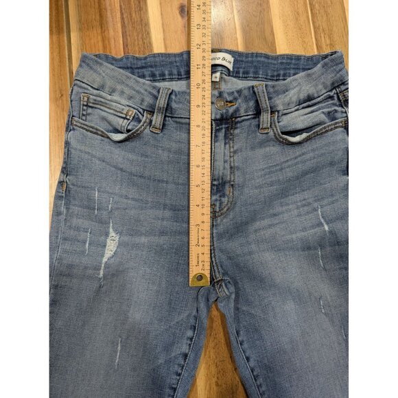 Studio Blue Womens Size 30 Distressed Skinny Jeans Light Wash Cotton Blend - Picture 4 of 7